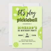 Pickleball Verjaardag Limoen Pickleball Sport Part Kaart (Voorkant)