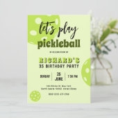 Pickleball Verjaardag Limoen Pickleball Sport Part Kaart (Staand voorkant)