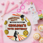 Pickleball Verjaardag Meisjes Party Retro Speler Papieren Bordje (Feest)