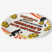 Pickleball Verjaardag Meisjes Party Retro Speler Papieren Bordje (Gekanteld)
