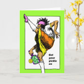 Pickleball verjaardag, pak je augurk aan, drink he kaart (Gele Bloem)