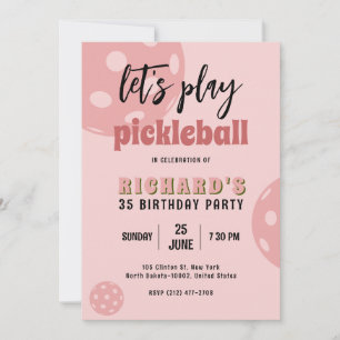 Pickleball Verjaardag Pickleball Roze Sport Feestj Kaart