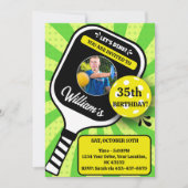 Pickleball Verjaardag RETRO Groene Sport FOTO Kaart (Voorkant)