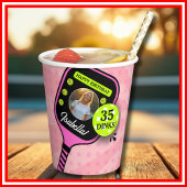 Pickleball Verjaardag RETRO Roze Sport FOTO Papieren Bekers