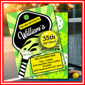 Pickleball Verjaardag RETRO Strepen Groene Sport Kaart