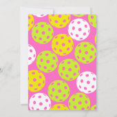 Pickleball Verjaardag RETRO Stripes Roze Sport Kaart (Achterkant)