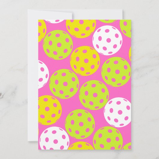 Pickleball Verjaardag RETRO Stripes Roze Sport Kaart (Achterkant)