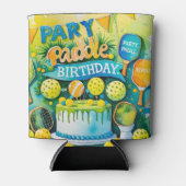 Pickleball Verjaardag thema Blikjeskoeler (Voorkant)