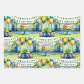 Pickleball Verjaardag thema Inpakpapier Vel (Voorkant)