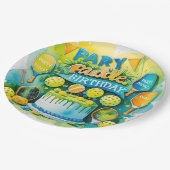 Pickleball Verjaardag thema Papieren Bordje (Gekanteld)