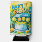 Pickleball Verjaardag thema Seltzer Blikjeskoeler (Voorkant)