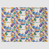 Pickleball Verjaardag thema Tissuepapier (Voorkant)