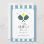 Pickleball Verjaardag Uitnodiging (Voorkant)