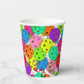 Pickleball Verjaardagsballonnen Confetti gepersona Papieren Bekers (Achterkant)