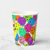 Pickleball Verjaardagsballonnen Confetti gepersona Papieren Bekers (Links)