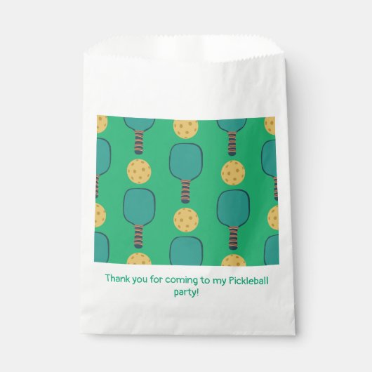 Pickleball Verjaardagsfeest Groen Bedankzakje (Voorkant)