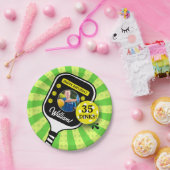 Pickleball Verjaardagsfeest RETRO Groene Sport FOT Papieren Bordje (Feest)