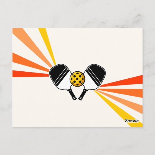 Pickleball Verjaardagsfeest Retro Oude Spelers Briefkaart (Achterkant)