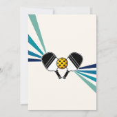 Pickleball Verjaardagsfeest Retro Spelers Kaart (Achterkant)