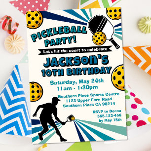 Pickleball Verjaardagsfeest Retro  Spelers Kaart