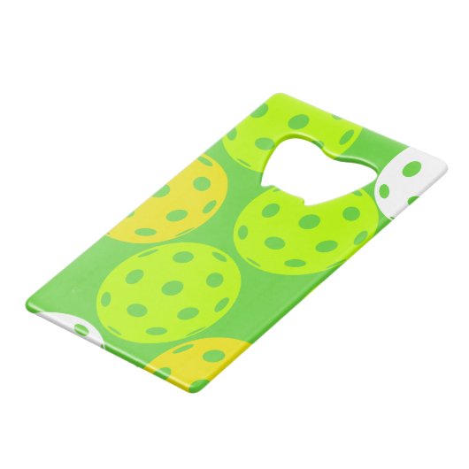 Pickleball Verjaardagsfeest Schattigee Groene Spor Creditkaart Flessenopener (Voorkant Gekanteld)