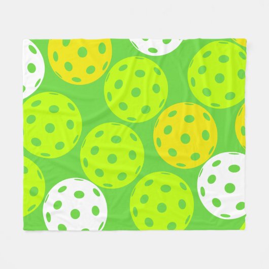 Pickleball Verjaardagsfeest Schattigee Groene Spor Fleece Deken (Voorkant (Horizontaal))