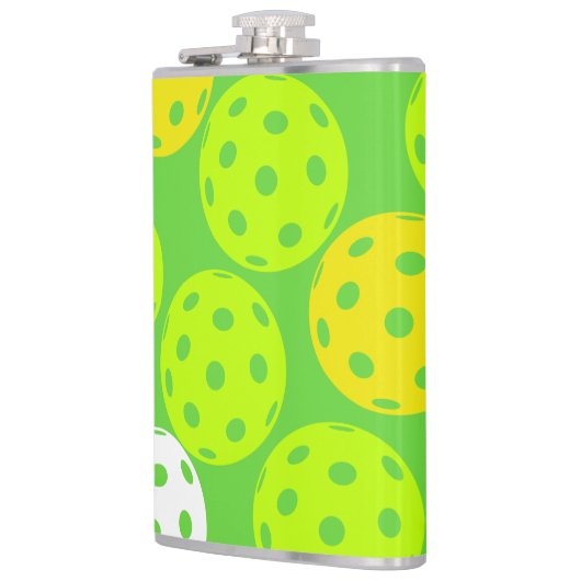 Pickleball Verjaardagsfeest Schattigee Groene Spor Heupfles (Links)