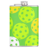 Pickleball Verjaardagsfeest Schattigee Groene Spor Heupfles (Voorkant)