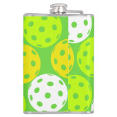 Pickleball Verjaardagsfeest Schattigee Groene Spor Heupfles (Achterkant)