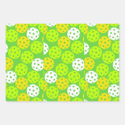 Pickleball Verjaardagsfeest Schattigee Groene Spor Inpakpapier Vel (Voorkant 3)