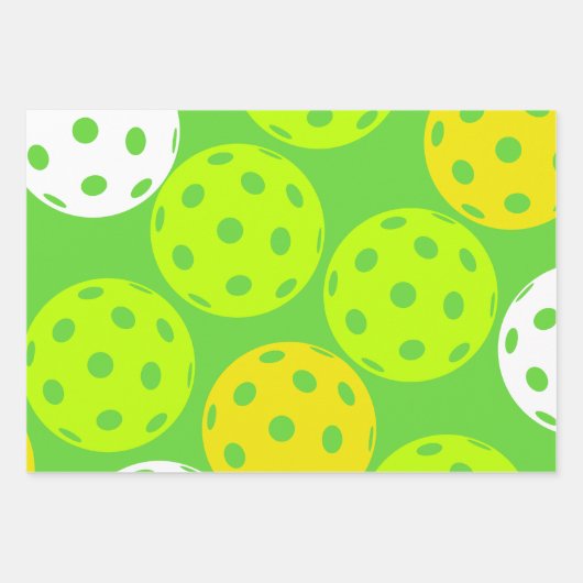 Pickleball Verjaardagsfeest Schattigee Groene Spor Inpakpapier Vel (Voorkant)
