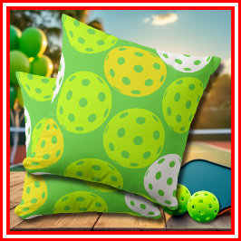 Pickleball Verjaardagsfeest Schattigee Groene Spor Kussen