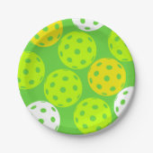 Pickleball Verjaardagsfeest Schattigee Groene Spor Papieren Bordje (Voorkant)