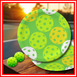 Pickleball Verjaardagsfeest Schattigee Groene Spor Papieren Bordje