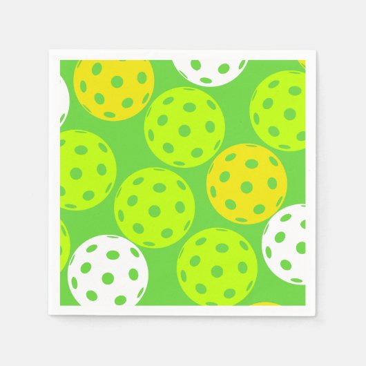 Pickleball Verjaardagsfeest Schattigee Groene Spor Servet (Voorkant)