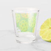 Pickleball Verjaardagsfeest Schattigee Groene Spor Shot Glas (Achterkant)