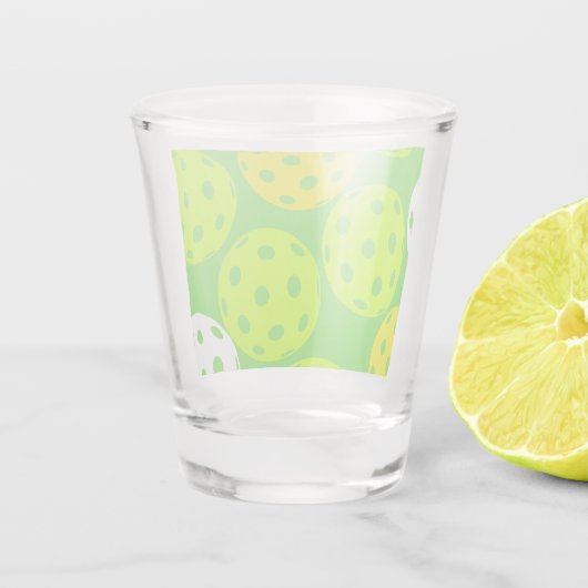 Pickleball Verjaardagsfeest Schattigee Groene Spor Shot Glas (Achterkant)