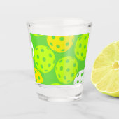 Pickleball Verjaardagsfeest Schattigee Groene Spor Shot Glas (Voorkant)