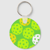 Pickleball Verjaardagsfeest Schattigee Groene Spor Sleutelhanger (Voorkant)