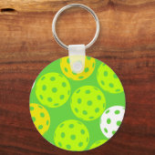 Pickleball Verjaardagsfeest Schattigee Groene Spor Sleutelhanger (Voorkant)