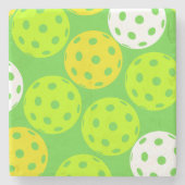 Pickleball Verjaardagsfeest Schattigee Groene Spor Stenen Onderzetter (Voorkant)