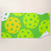 Pickleball Verjaardagsfeest Schattigee Groene Spor Strandlaken (Voorkant)