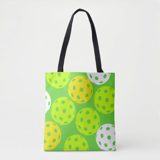 Pickleball Verjaardagsfeest Schattigee Groene Spor Tote Bag (Voorkant)