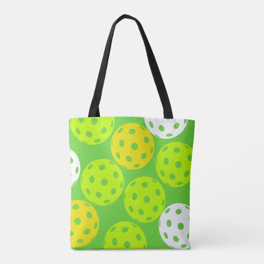 Pickleball Verjaardagsfeest Schattigee Groene Spor Tote Bag (Achterkant)