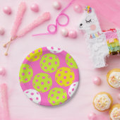 Pickleball Verjaardagsfeest Schattigee Roze Sport Papieren Bordje (Feest)