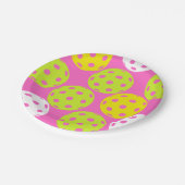 Pickleball Verjaardagsfeest Schattigee Roze Sport Papieren Bordje (Gekanteld)