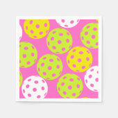 Pickleball Verjaardagsfeest Schattigee Roze Sport Servet (Voorkant)