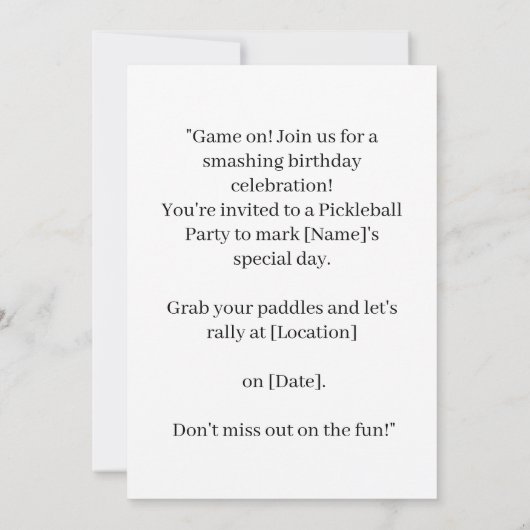 Pickleball verjaardagsfeest voor Siamese kattenlie Kaart (Achterkant)