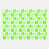 Pickleball Verjaardagsfeestje Blauw en Groen Cadea Inpakpapier Vel (Voorkant 2)