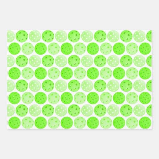 Pickleball Verjaardagsfeestje Blauw en Groen Cadea Inpakpapier Vel (Voorkant 2)